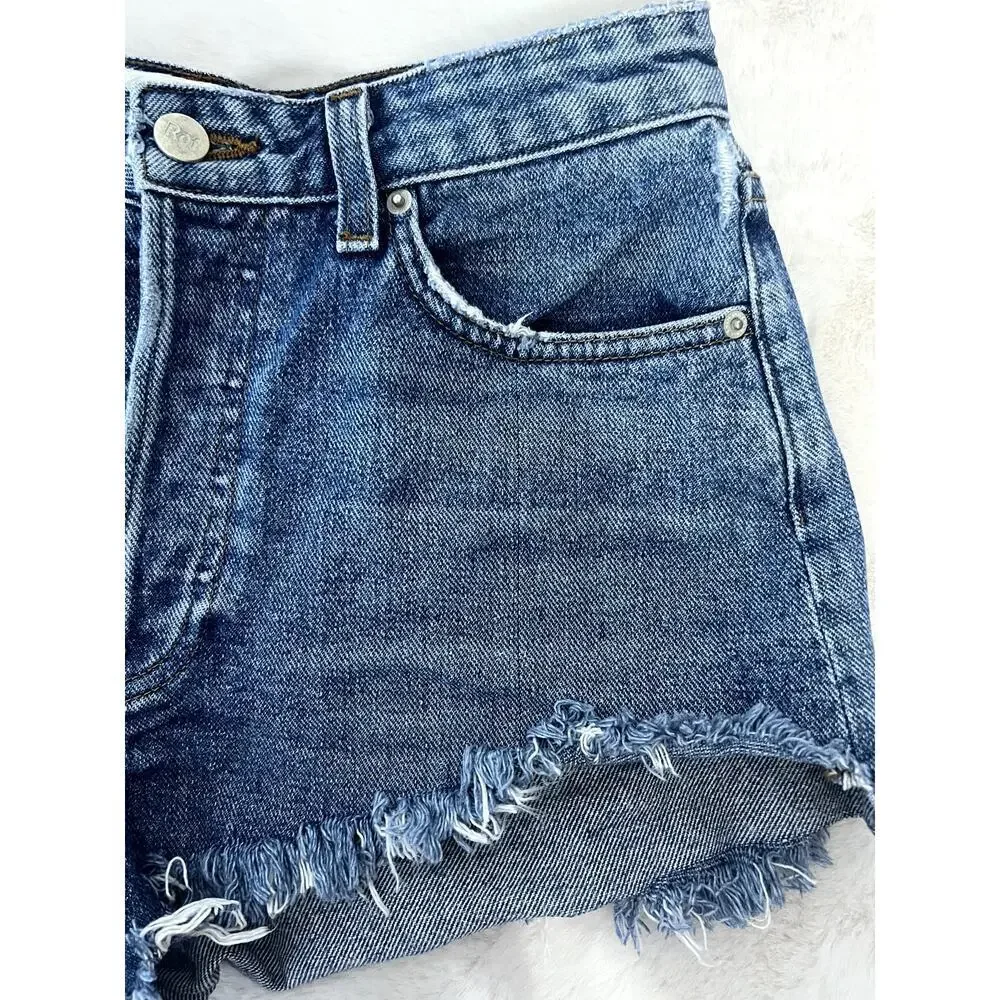 Reformation Blue Denim Cut-Off Shorts Size 27